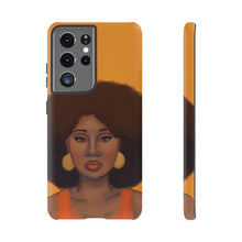 Load image into Gallery viewer, Tangerine Afro Woman Tough Android Phone Case Samsung Galaxy S21 Ultra Matte 
