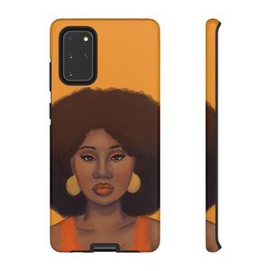 Tangerine Afro Woman Tough Android Phone Case Samsung Galaxy S20+ Glossy 