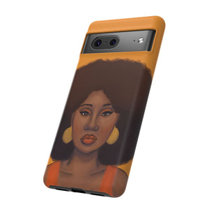 Tangerine Afro Woman Tough Android Phone Case 