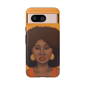 Tangerine Afro Woman Tough Android Phone Case Google Pixel 8 Matte 