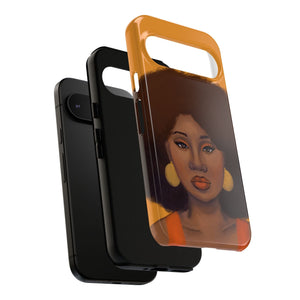 Tangerine Afro Woman Tough Android Phone Case 