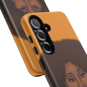 Tangerine Afro Woman Tough Android Phone Case 
