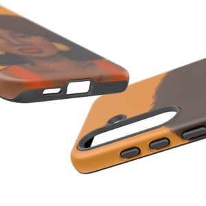 Tangerine Afro Woman Tough Android Phone Case 