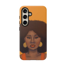 Load image into Gallery viewer, Tangerine Afro Woman Tough Android Phone Case Samsung Galaxy S24 Matte 
