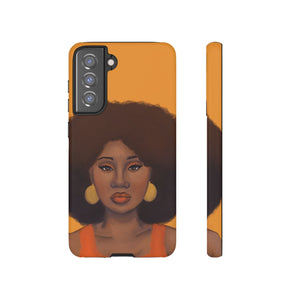 Tangerine Afro Woman Tough Android Phone Case Samsung Galaxy S21 FE Matte 