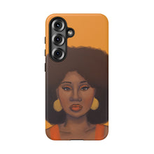Load image into Gallery viewer, Tangerine Afro Woman Tough Android Phone Case Samsung Galaxy S25 Matte 
