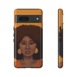 Tangerine Afro Woman Tough Android Phone Case Google Pixel 7 Glossy 