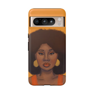 Tangerine Afro Woman Tough Android Phone Case Google Pixel 8 Pro Matte 