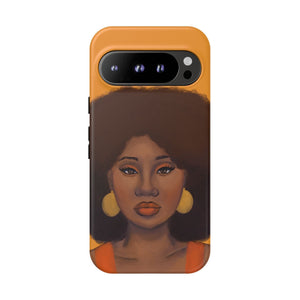 Tangerine Afro Woman Tough Android Phone Case Google Pixel 9 Pro Matte 