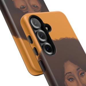 Tangerine Afro Woman Tough Android Phone Case 