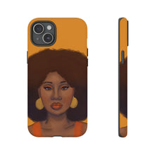 Load image into Gallery viewer, Tangerine Afro Woman Tough iPhone Case iPhone 15 Plus Matte 
