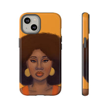 Load image into Gallery viewer, Tangerine Afro Woman Tough iPhone Case iPhone 14 Glossy 

