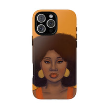 Load image into Gallery viewer, Tangerine Afro Woman Tough iPhone Case iPhone 16 Pro Max Glossy 

