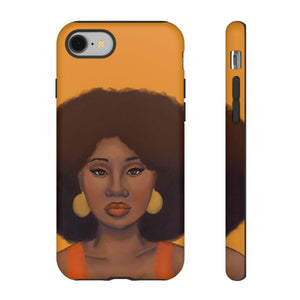 Tangerine Afro Woman Tough iPhone Case iPhone 8 Matte 