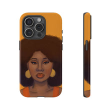 Load image into Gallery viewer, Tangerine Afro Woman Tough iPhone Case iPhone 15 Pro Glossy 
