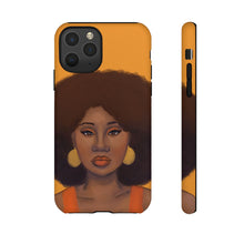 Load image into Gallery viewer, Tangerine Afro Woman Tough iPhone Case iPhone 11 Pro Matte 
