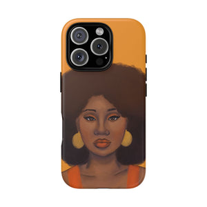 Tangerine Afro Woman Tough iPhone Case iPhone 16 Pro Matte 
