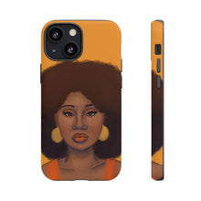 Load image into Gallery viewer, Tangerine Afro Woman Tough iPhone Case iPhone 13 Mini Matte 
