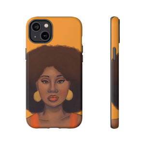 Tangerine Afro Woman Tough iPhone Case iPhone 14 Plus Matte 