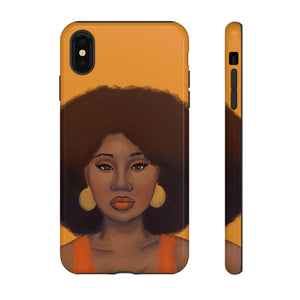 Tangerine Afro Woman Tough iPhone Case iPhone XS MAX Glossy 