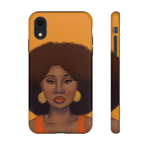 Tangerine Afro Woman Tough iPhone Case iPhone XR Glossy 