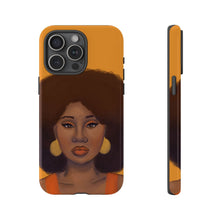 Load image into Gallery viewer, Tangerine Afro Woman Tough iPhone Case iPhone 15 Pro Max Glossy 
