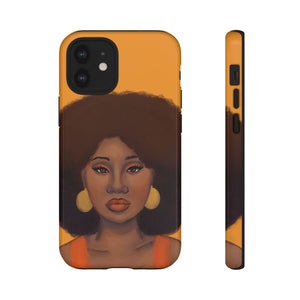 Tangerine Afro Woman Tough iPhone Case iPhone 12 Mini Glossy 