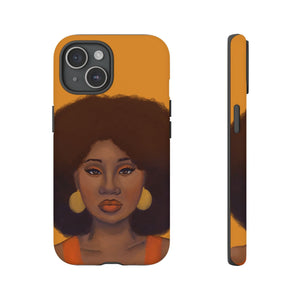 Tangerine Afro Woman Tough iPhone Case iPhone 15 Matte 