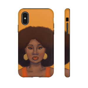 Tangerine Afro Woman Tough iPhone Case iPhone X Glossy 