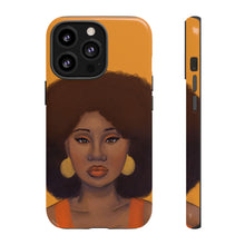 Load image into Gallery viewer, Tangerine Afro Woman Tough iPhone Case iPhone 13 Pro Glossy 
