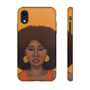 Tangerine Afro Woman Tough iPhone Case iPhone XR Matte 