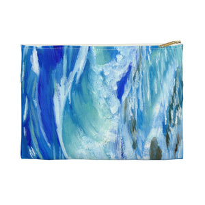 Waves Accessory Pouch Small White zipper 