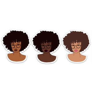 Afro Sticker Pack of 3 