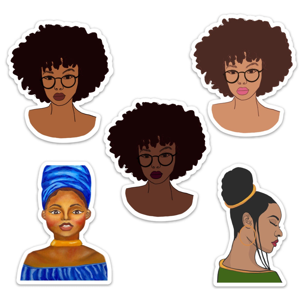 Black Girl Sticker Pack of 5 