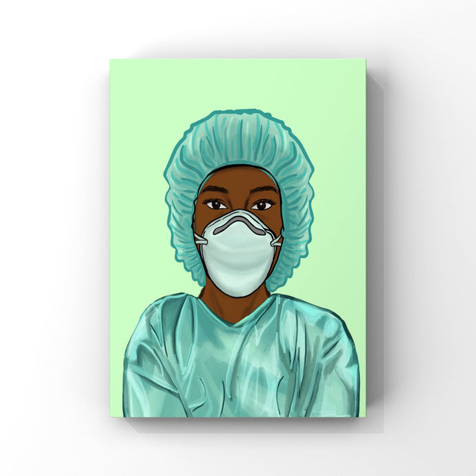 Black Healthcare Worker Canvas Print 