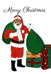 Black Santa Christmas Cards 