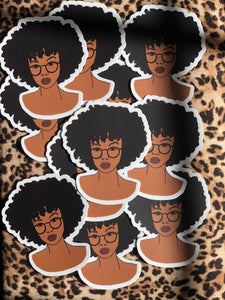 Black Woman Afro Stickers 
