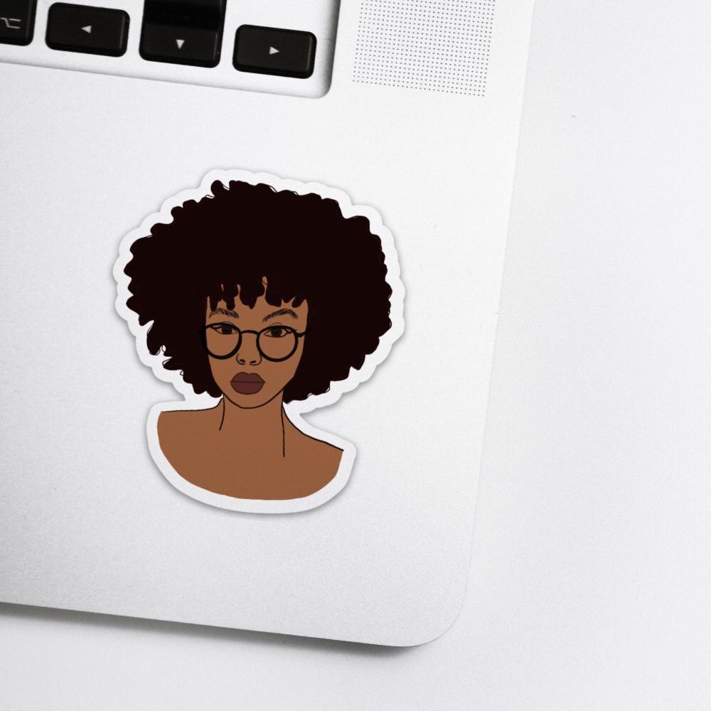 Black Woman Afro Stickers – Shea Design Art