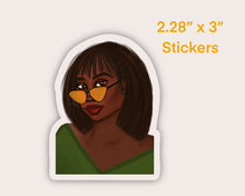 Load image into Gallery viewer, Black Woman Glasses Stickers 
