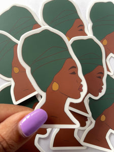 Black Woman Headwrap Stickers 