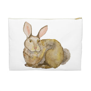 Bunny Accessory Pouch Large White zipper 