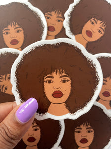 Curly Afro Black Woman Stickers 