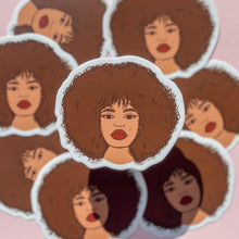 Load image into Gallery viewer, Curly Afro Black Woman Stickers 
