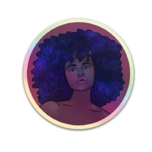 Holographic Afro Galaxy Sticker 