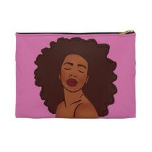 Load image into Gallery viewer, Maya Pink Accessory Pouch Small Black zipper 

