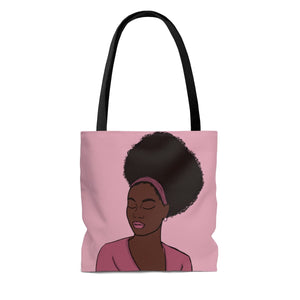 Pink Afro Tote Bag 