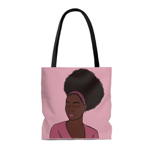 Pink Afro Tote Bag 