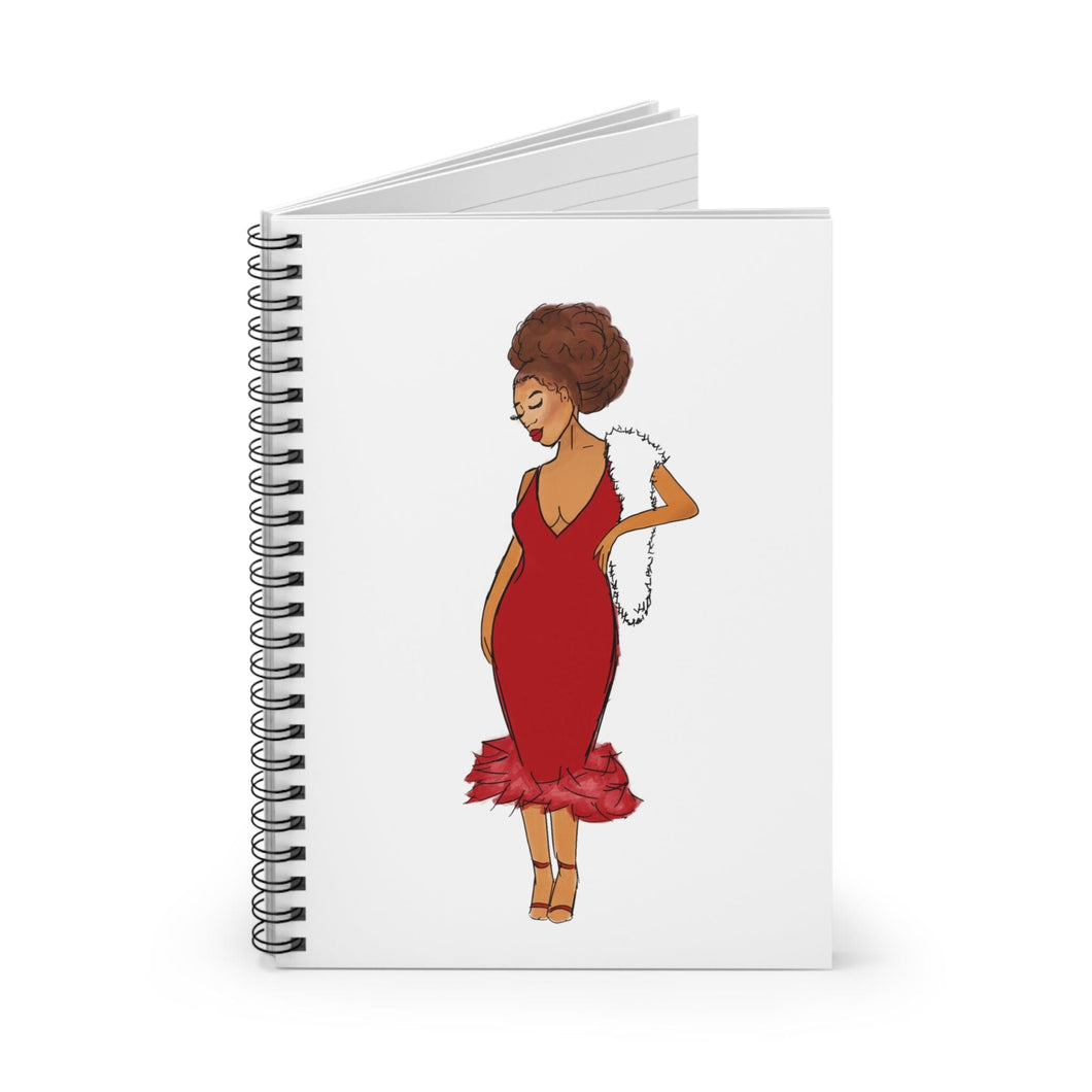 Red Afro Spiral Notebook - Ruled Line One Size 