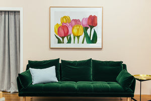 Spring Tulips Watercolor Painting 