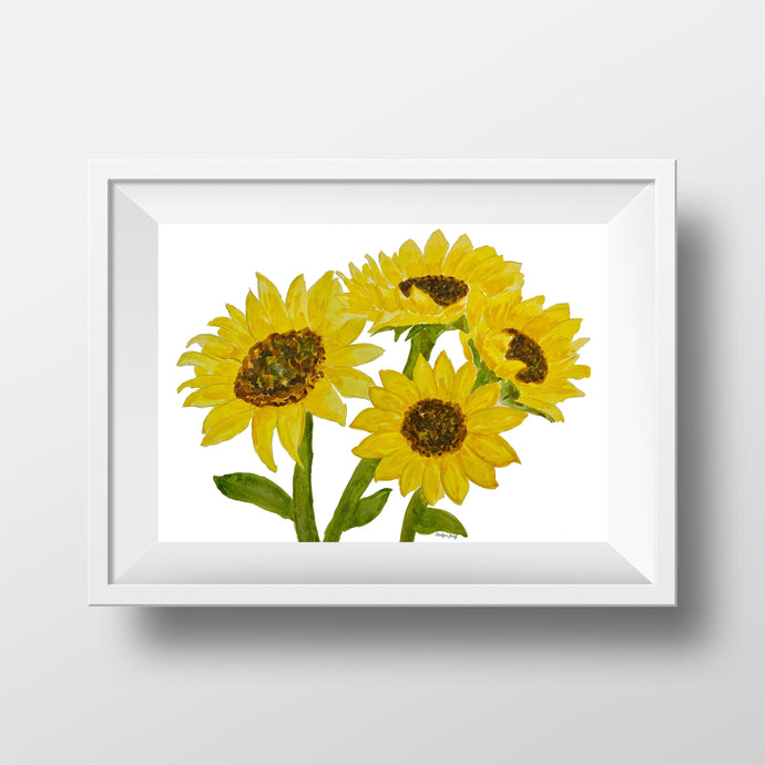 Sunflower Watercolor Painting 